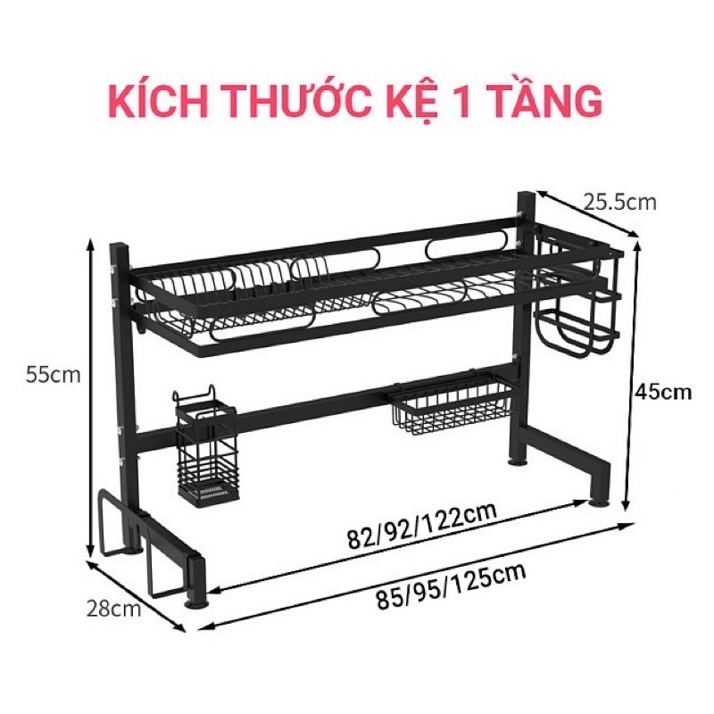 [Mã LIFEMALL2505 giảm 10% đơn 250K] Kệ Chén Nhà Bếp Đa Năng 2 Tầng SENNAI Đặt Trên Bồn Rửa Sơn Tĩnh Điện 5 Lớp