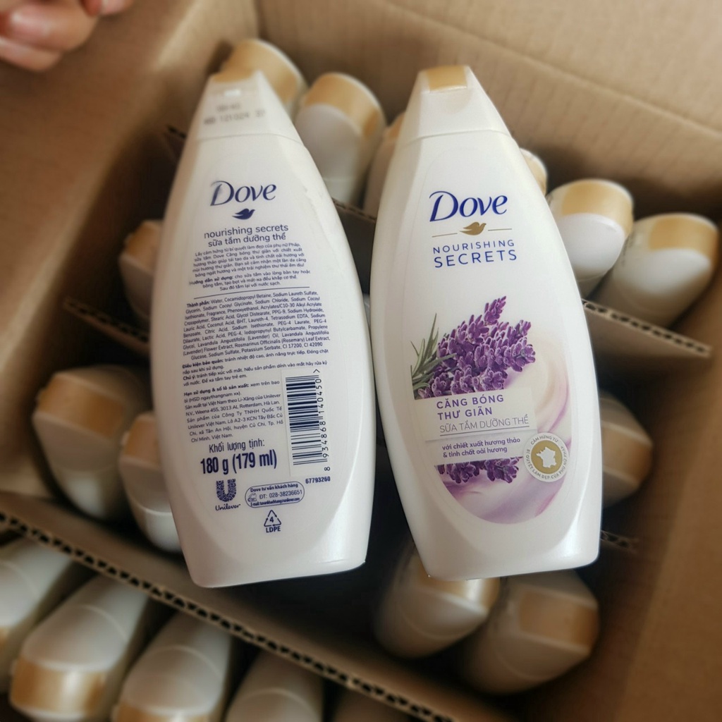 Sữa tắm dưỡng thể Dove căng bóng, thư giãn 180g