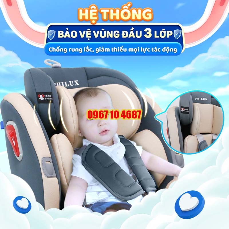Ghế ngồi ô tô dành cho bé sơ sinh đến 4 tuổi CHILUX ROY ALPHA - An toàn, tiện lợi