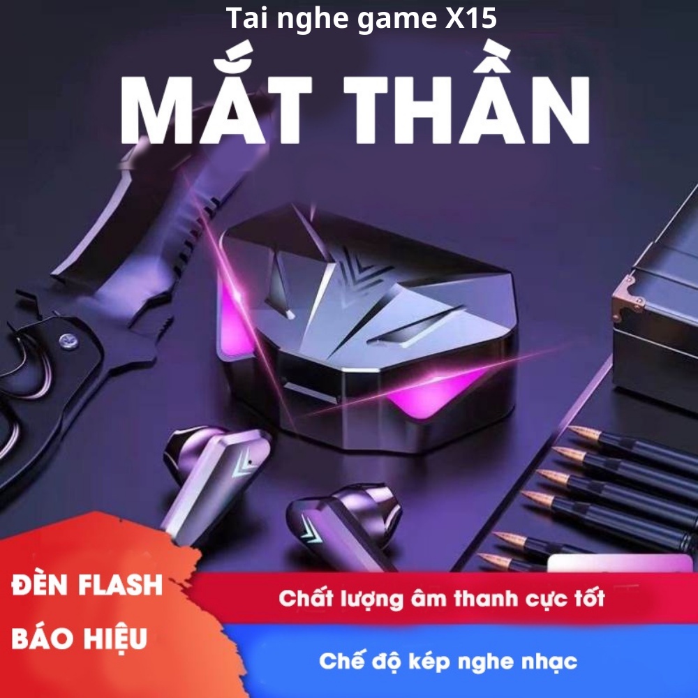 Tai Nghe Bluetooth Không Dây Gaming X15 Tm Shop,tai Nghe Tws Gaming X15 Bluetooth 5.0 Có Mic Độ Trễ Cực Thấp Chính Hãn