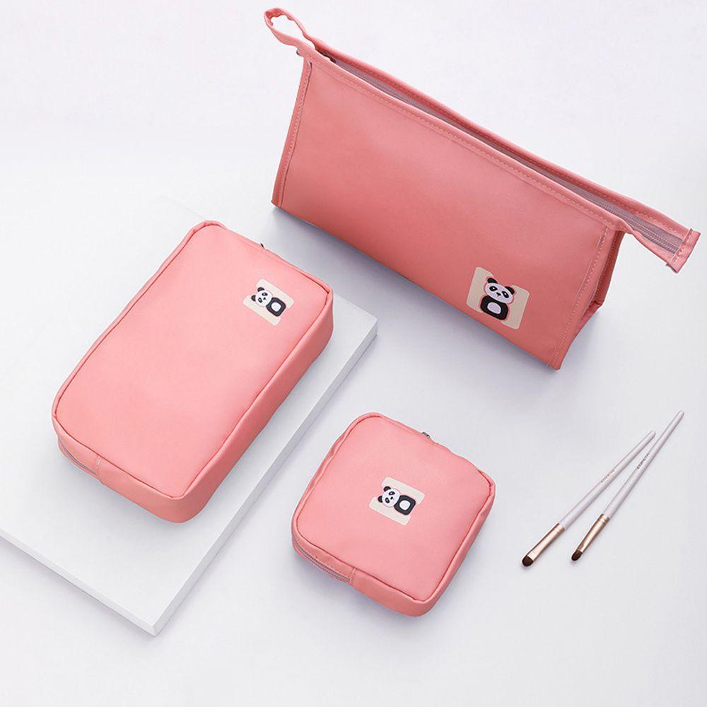 OCEANMAP Túi Đựng Đồ Trang Điểm Da PU Chống Thấm Nước In Hoạt Hình Dễ Thương Cho Bạn Gái