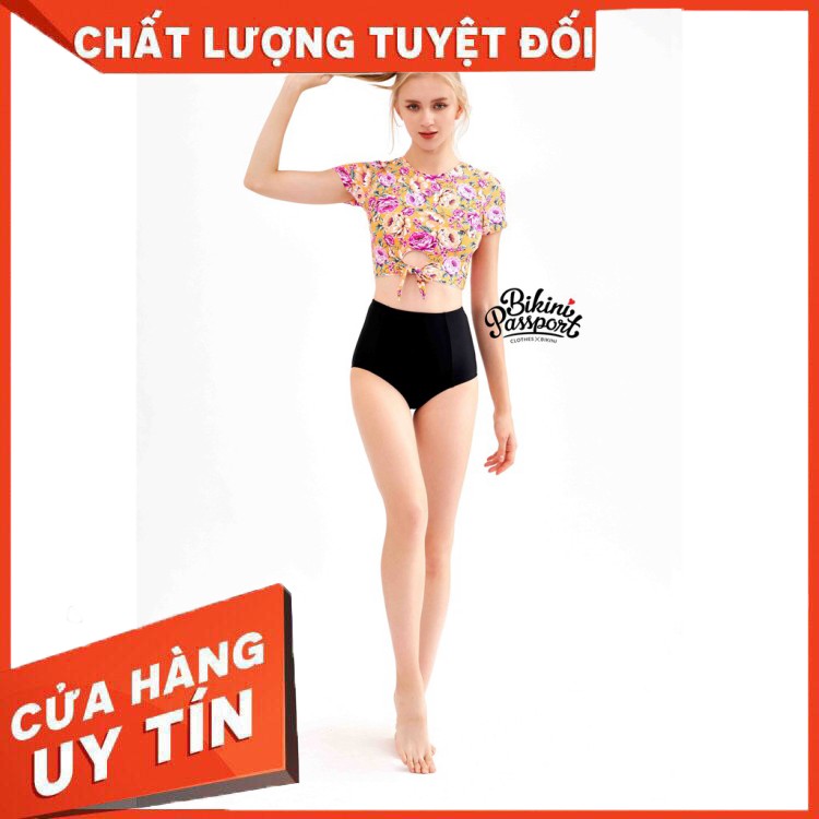 HÀNG CAO CẤP -  BIKINI PASSPORT - Quần bơi Nữ lẻ - Lưng cao- Đen - BS129_BL  - Hàng Cao Cấp
