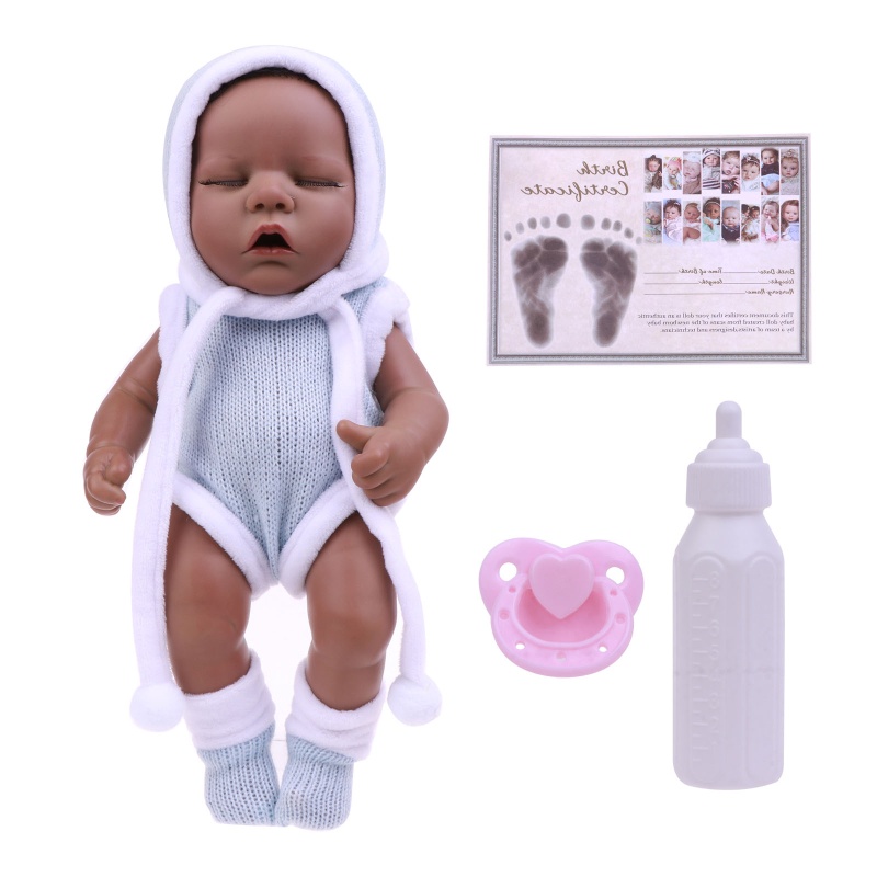 Búp Bê Vinyl Màu Đen Kèm Bình Sữa 8in Cỡ 11 8Inch Trang Trí Giường Ngủ