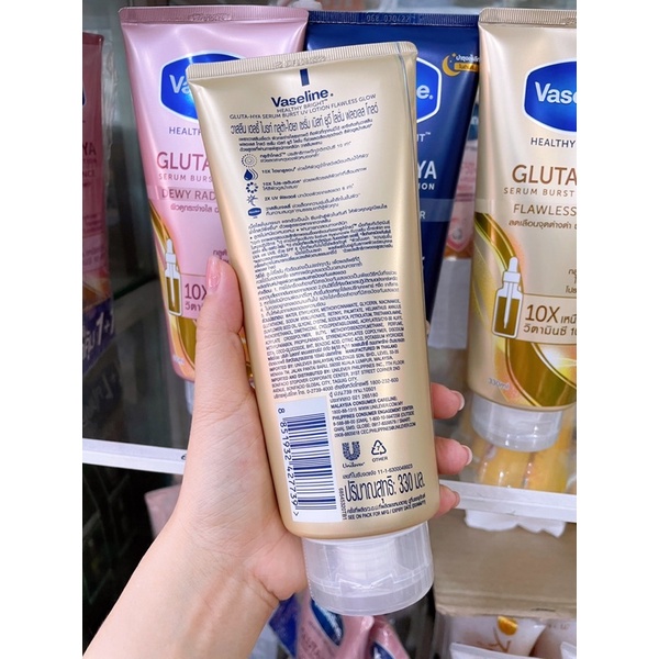 Sữa Dưỡng thể Vaseline Gluta Hya 10x, Dưỡng thể Vaselie Thái Lan 330ml.