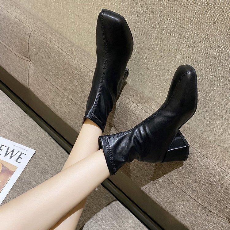 Giày bót mềm đế thấp màu trơn độ co giãn tốt thời trang sành điệu cho nữ | BigBuy360 - bigbuy360.vn