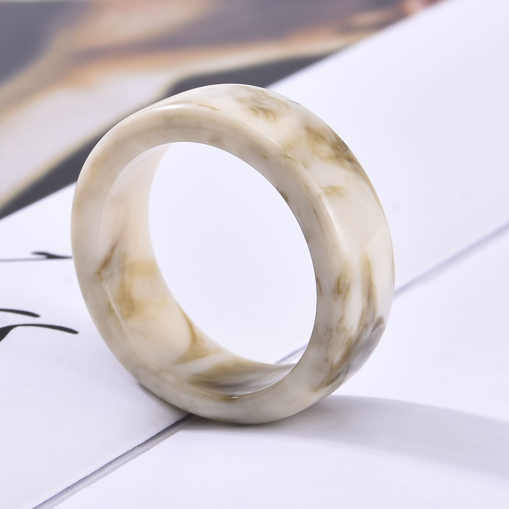 Nhẫn đeo tay mai rùa hình tròn bằng nhựa resin thời trang cho nữ