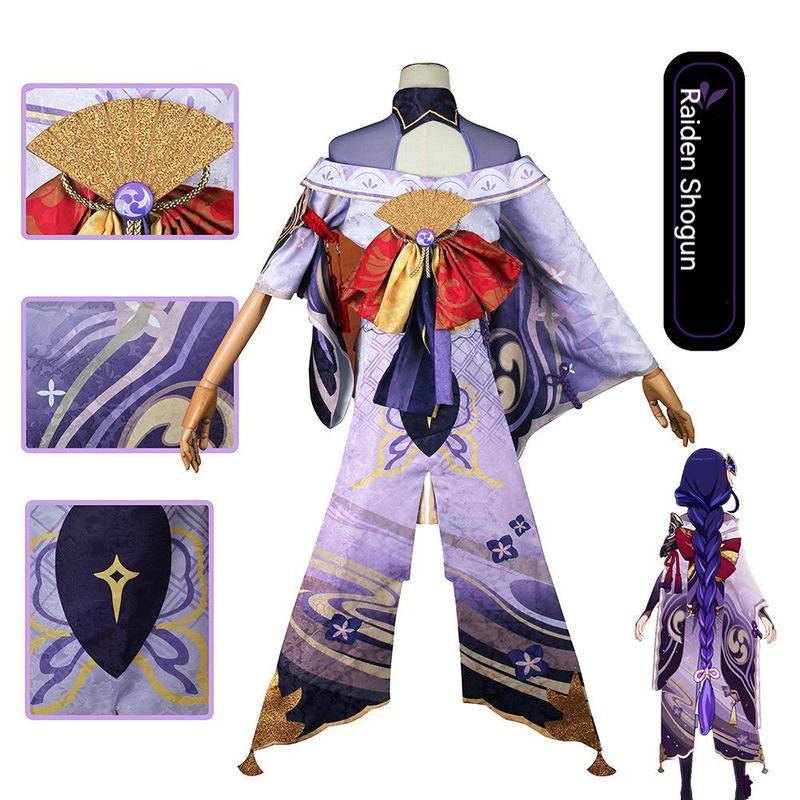 Bộ Đồ Hóa Trang Genshin Va Chạm Raiden Shougun Baal Đầy Đủ Cho Nữ Cosplay Costume