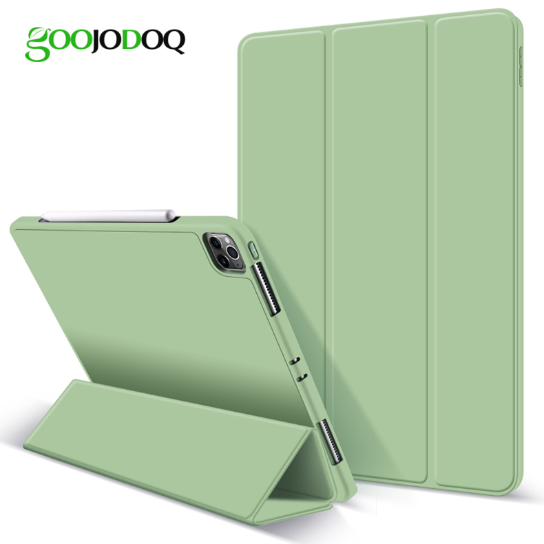 Bao da máy tính bảng nắp gập có khe đựng bút và chế độ thức/ngủ thông minh cho iPad Pro 11 12.9 2020 GOOJODOQ | BigBuy360 - bigbuy360.vn