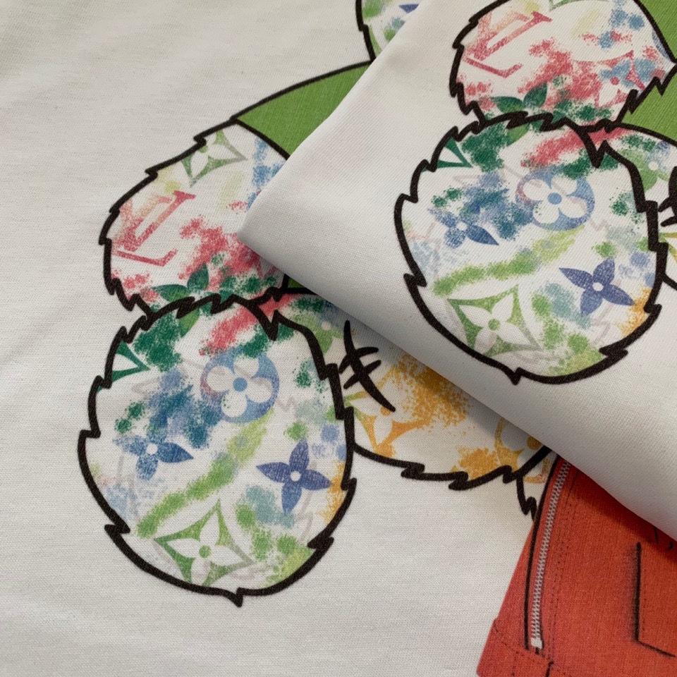 Áo Thun Tay Ngắn Cổ Tròn In Họa Tiết Gấu Và Nhãn Hiệu Lv Louis Vuitton Thời Trang Mùa Hè Cho Nam Và Nữ