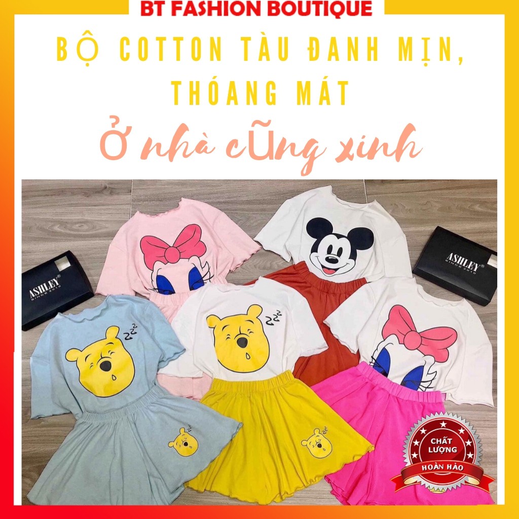 [HÀNG CHUẨN XỊN] Đồ bộ nữ Hoạt Hình HH01 quần đùi giả váy,from thụng chuẩn vải đanh mịn