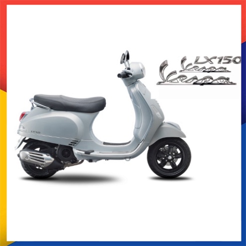Bộ 3 tem logo nổi Vespa LX150 -LX125 dán xe loai 1