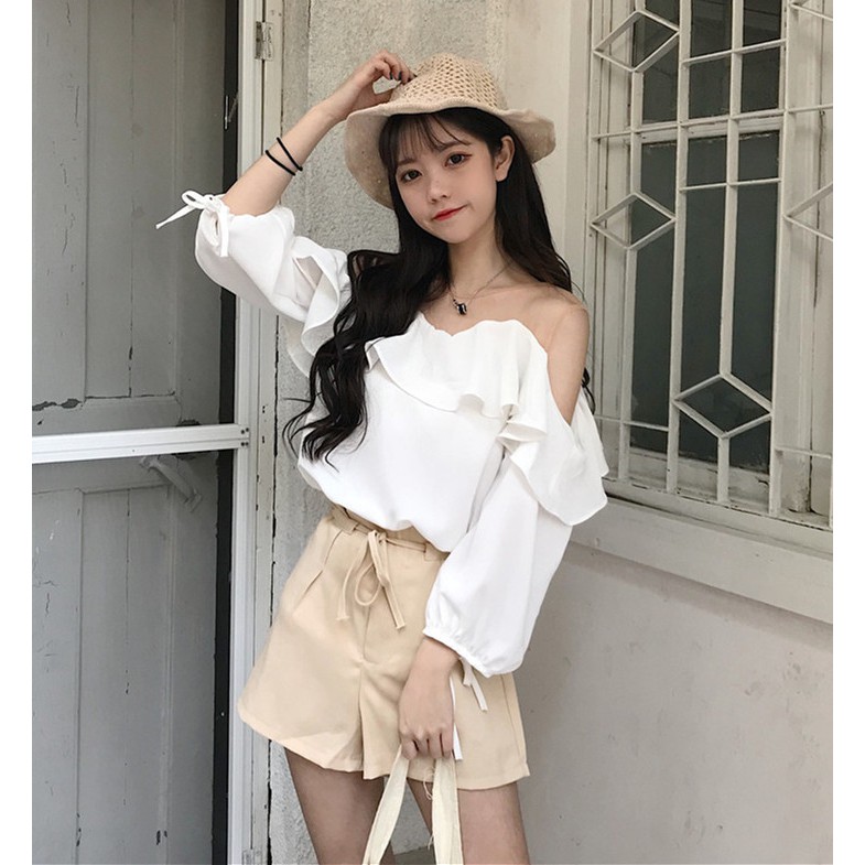 CÓ SẴN - Áo trễ vai tiểu thư cực xinh xắn Ulzzang - A390 | BigBuy360 - bigbuy360.vn