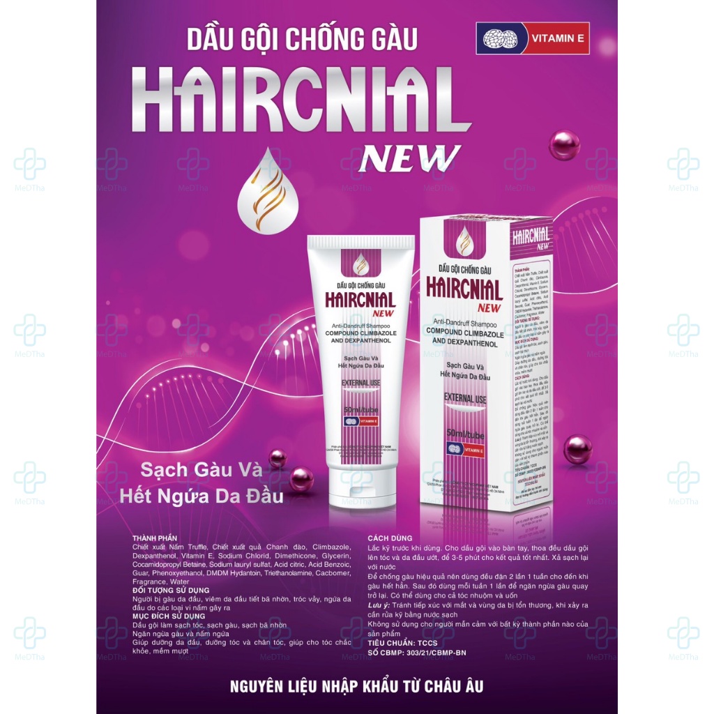 Dầu Gội Sạch Gàu Haircnial New - Giảm Ngứa, Nấm Da Đầu, Chống Gàu, Dưỡng Tóc (Chai 50ml) [Chính Hãng]