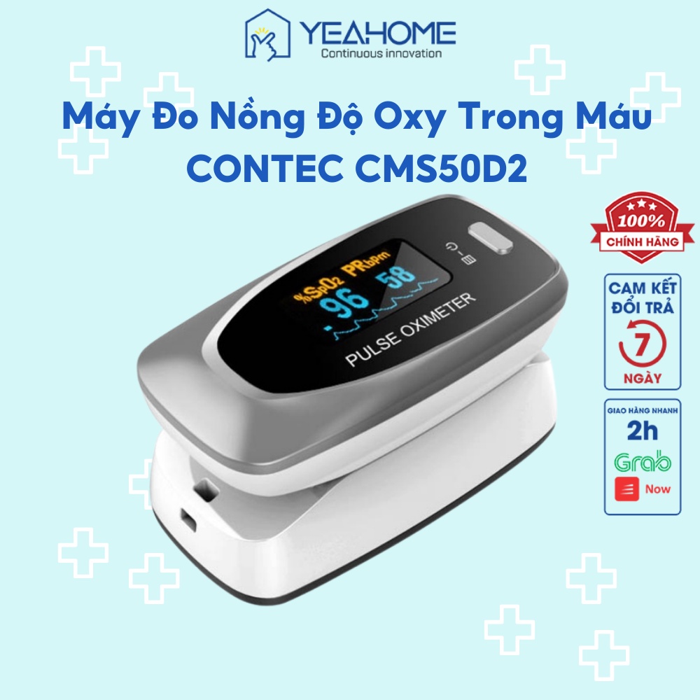 Máy Đo SPO2 CONTEC CMS50D2 Chính Hãng Đo Nồng Độ Oxy Máu Độ Chuẩn Xác Cao, Chứng Nhận FDA Hoa Kỳ - YeahomeCare Saigon