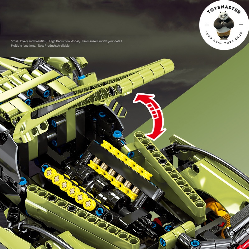 Đồ Chơi Lắp Ráp Kiểu Lego Điều Khiển Từ Xa Lamborghini V12 Vision GT Green SY BLOCK SY8553 Với 1039 Mảnh Ghép