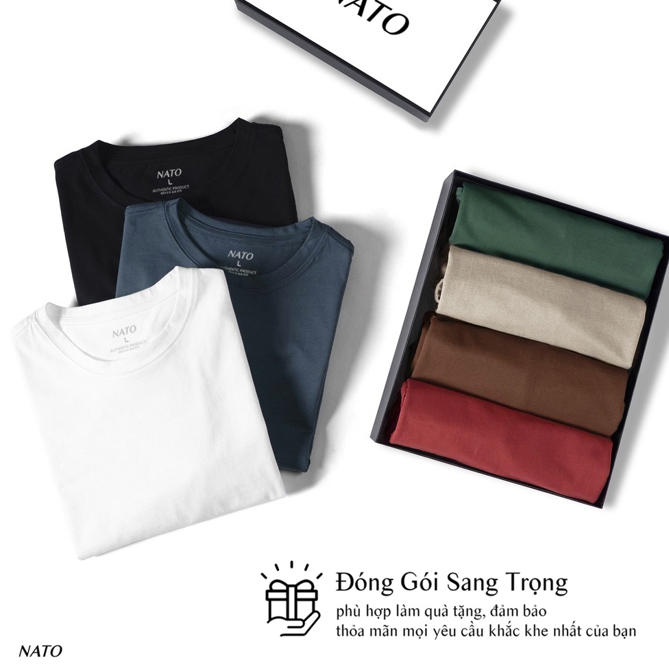 Áo Thun Cổ Tròn Nam COTTON Vải Cotton Cao Cấp Đẹp Basic Phông Tay Ngắn Màu Xanh Navy Trắng Đỏ Đen Trơn Họa Tiết NATO