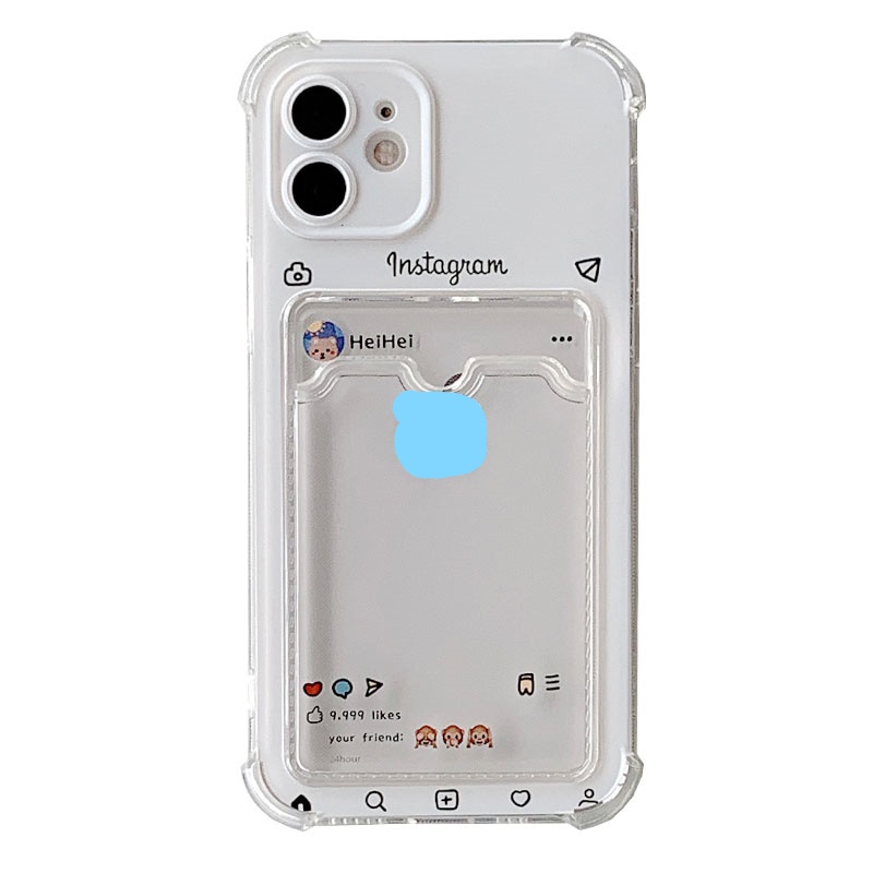 Ốp Điện Thoại Chống Sốc Có Ngăn Đựng Thẻ Thời Trang Cho iPhone 14 / 13 / 12 / 11 / X / 8 / 7P