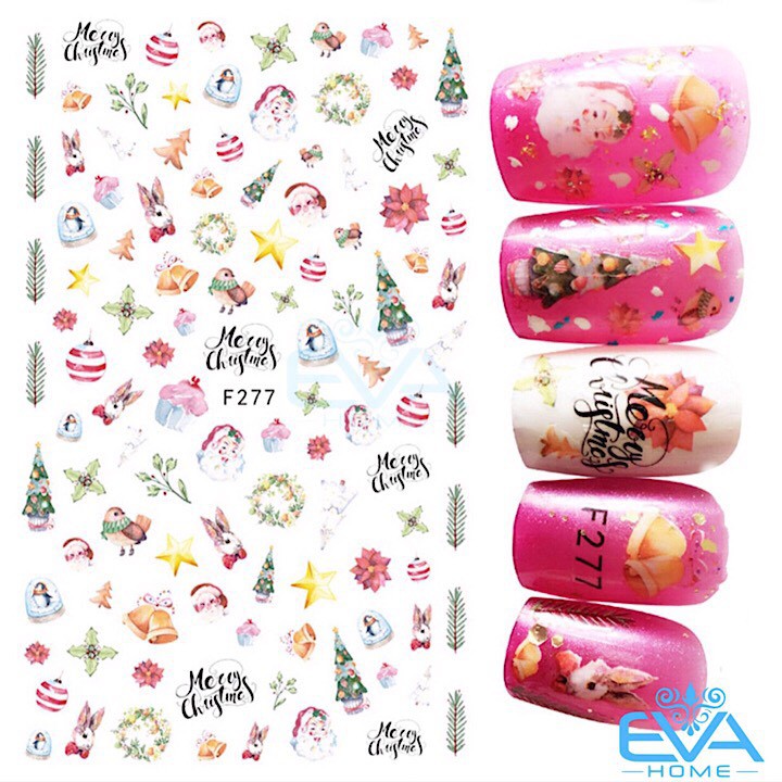 Miếng Dán Móng Tay 3D Nail Sticker Tráng Trí Noel Giáng Sinh F277