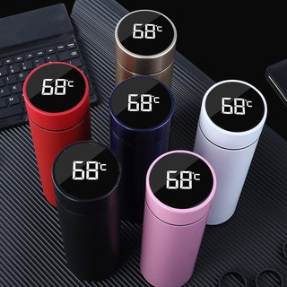 Bình Giữ Nhiệt Inox Có Đèn Led Báo Nhiệt Độ Nắp Cảm Ứng - Bình Uống Nước Có Nắp Có Đèn Hiện Nhiệt Độ