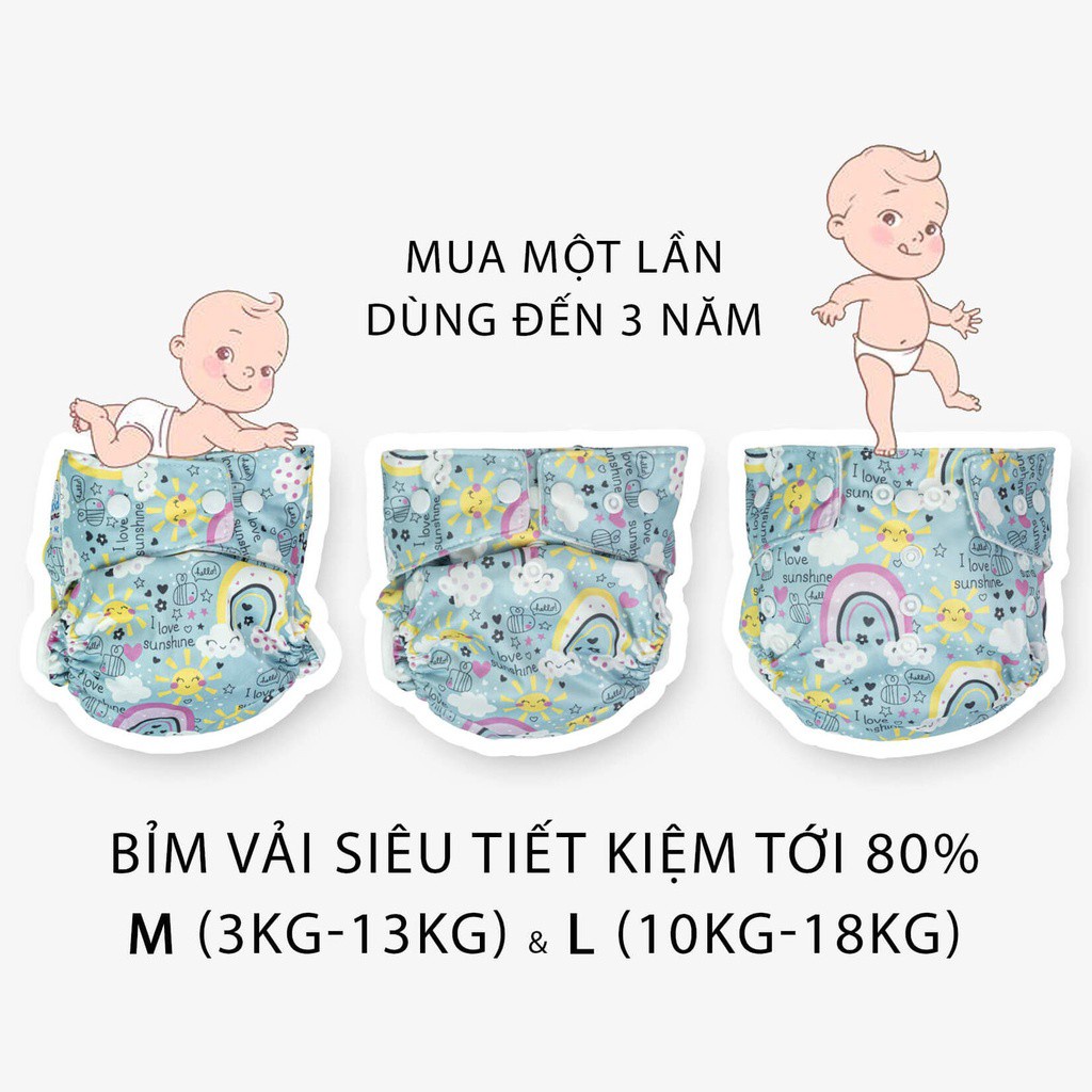 [Mã LTBAUAB6 giảm 7% đơn 99K] Bỉm Vải, Quần Tã Vải Cao Cấp Goodmama Chống Tràn Chống Hăm Cho Bé Size M,L