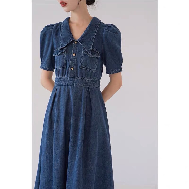 Đầm jean bò ngắn tay dễ thương
