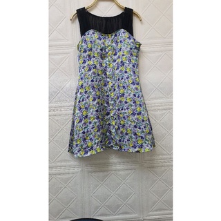 đầm xanh cổ đen - 5500