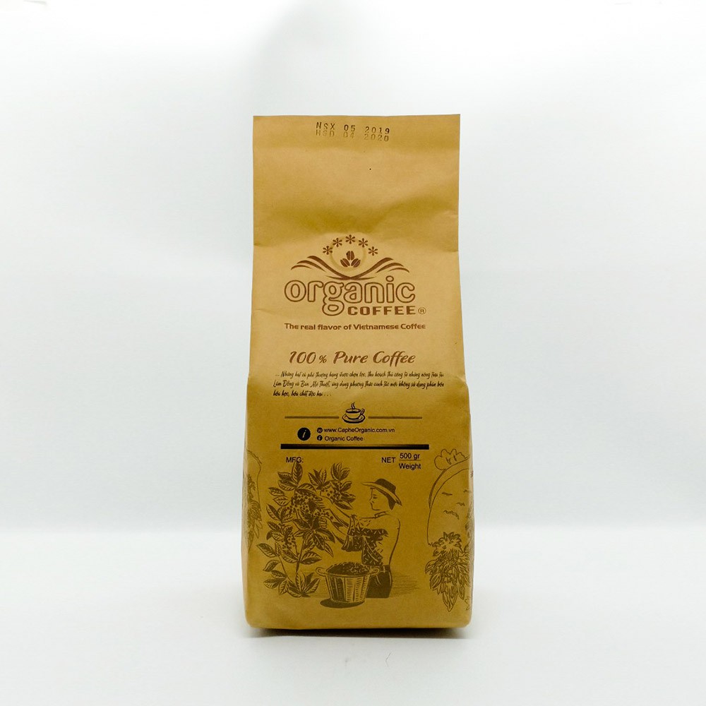 Bột Cà Phê Nguyên Chất Dành Cho Pha Phin Nhẹ Thanh Pha Hằng Ngày  - 250 Gram - Cà Phê Ngon Từ Đà Lạt Organic Coffee