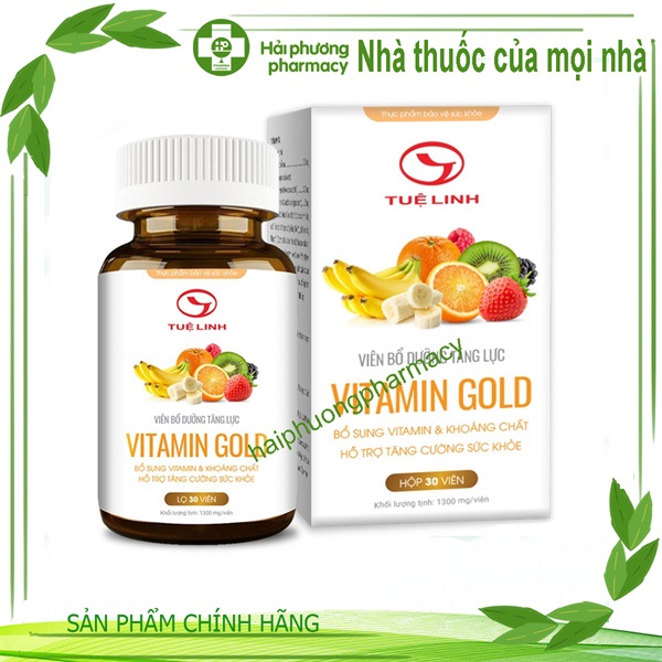 Viên bổ dưỡng tăng lực Vitamin Gold Tuệ Linh, bổ sung vitamin &amp; khoáng chất hỗ trợ tăng cường sức khỏe