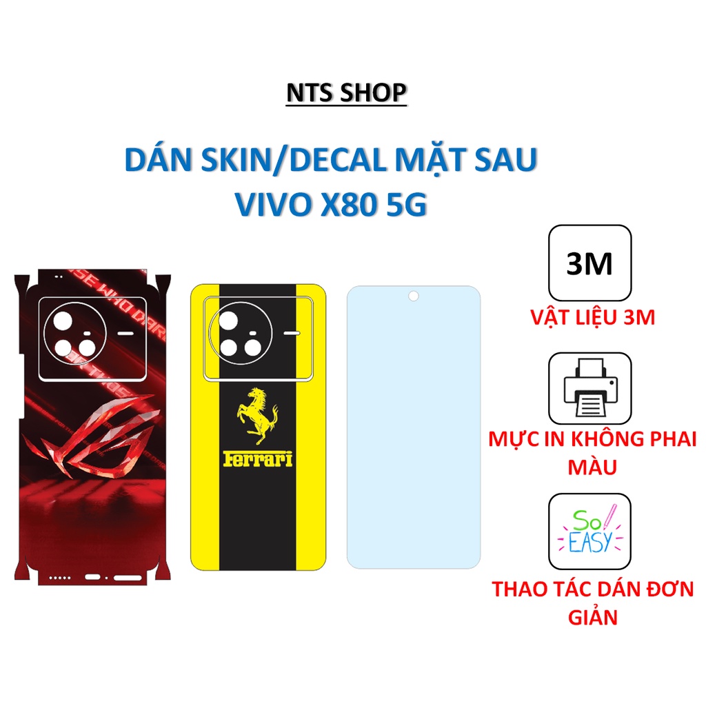 Dán Skin bảo vệ mặt sau smartphone VIVO X80/X80 Pro