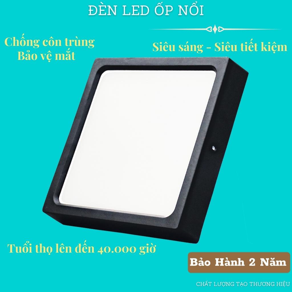 Đèn ốp nổi Led vuông vỏ đen cao cấp Sử dụng chip LED hiện đại,đèn Led ốp  Chính hãng TLC - Bảo hành 24 tháng