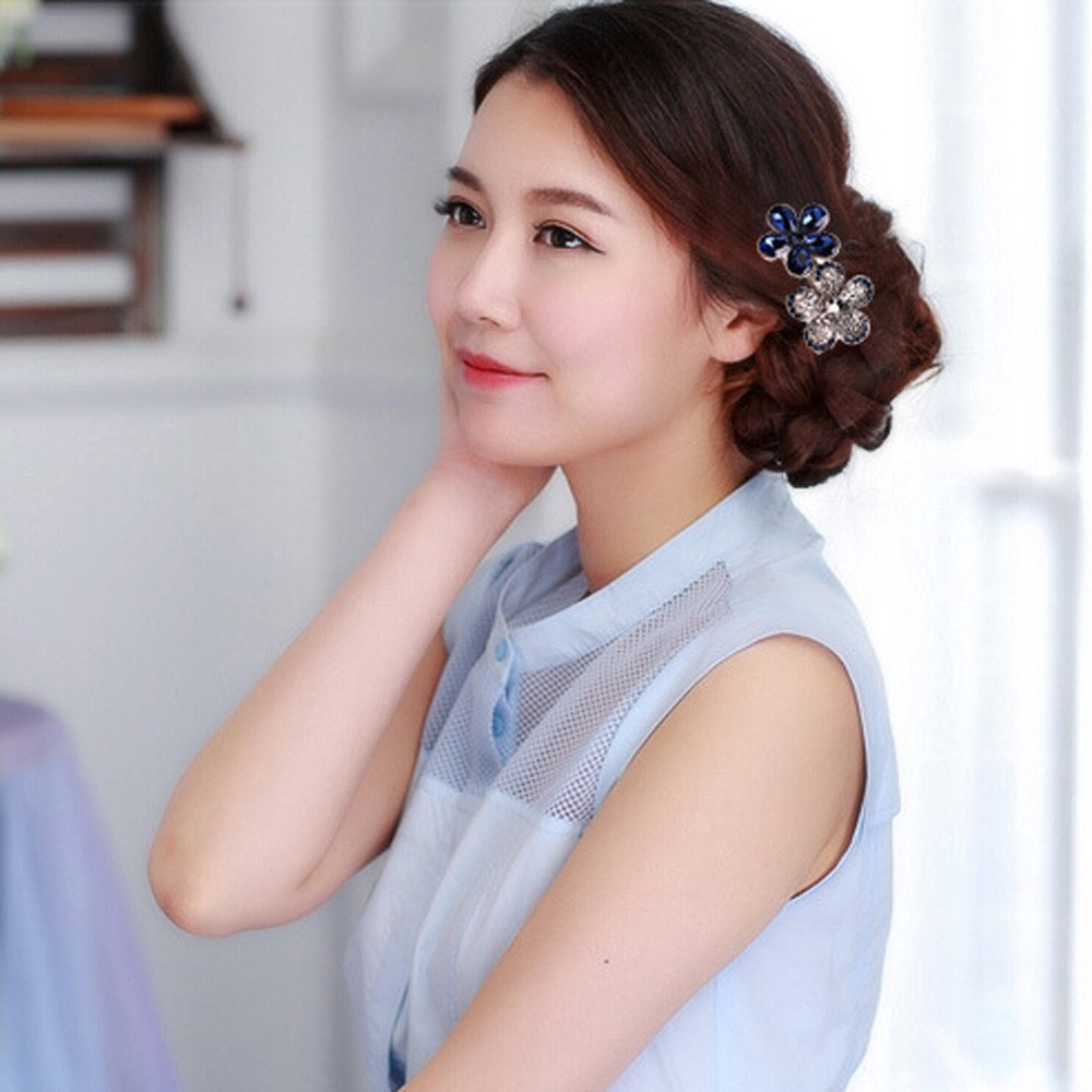 Kẹp tóc hình nơ bướm đa dạng đính pha lê giả thời trang cho nữ