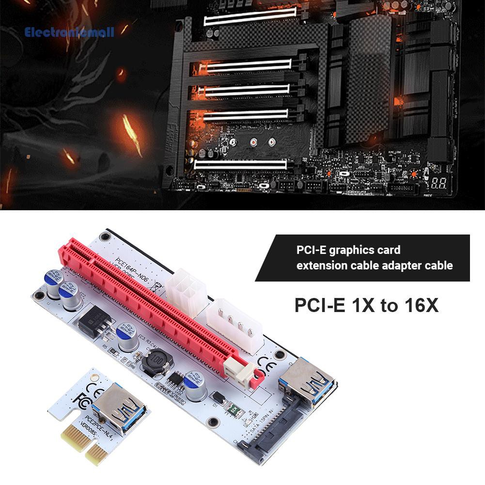 Card Mở Rộng Pci-E Gpu 1x Sang 16x Cho Btc Miner Điện Tửmall01