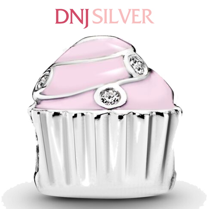 Charm bạc 925 cao cấp, hàng chuẩn bạc - Charm Pink Cupcake thích hợp để mix vòng tay charm - DN202