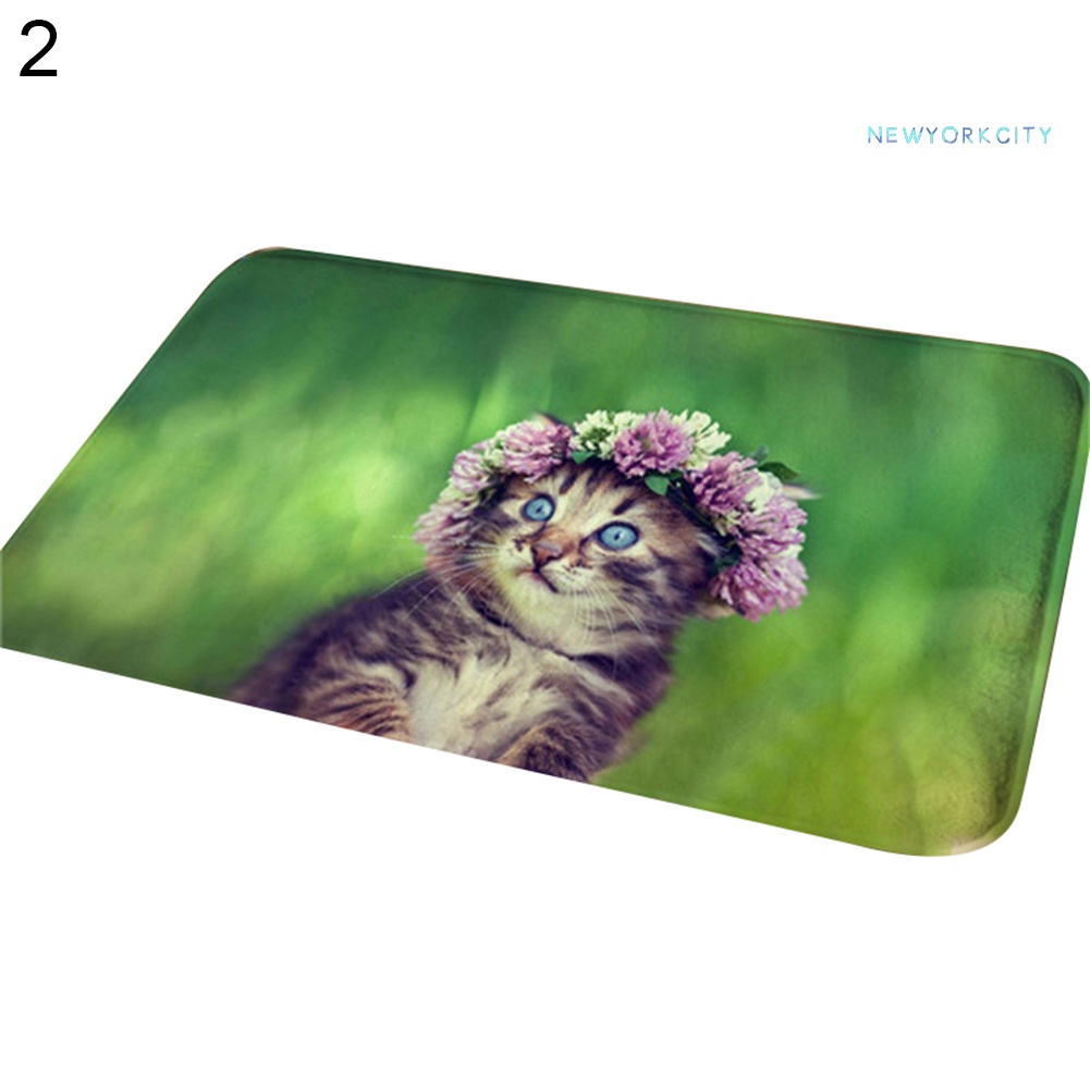 Thảm lót cửa chùi chân Chống Trượt In Hình Mèo 3D