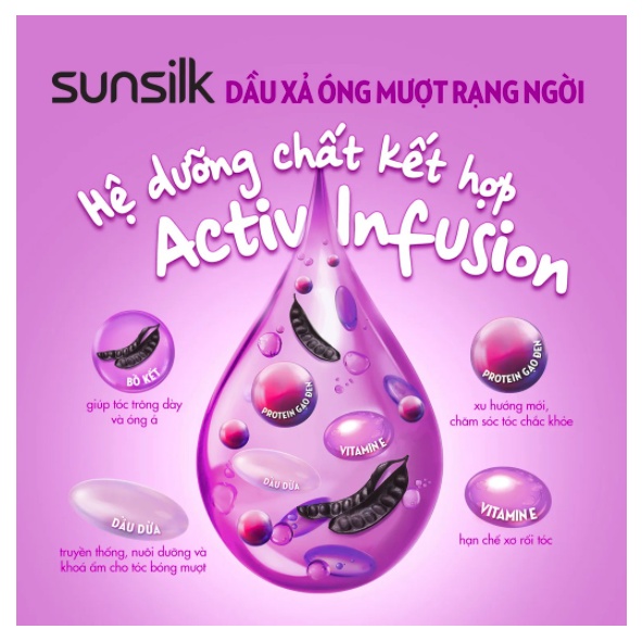 Dầu xả Sunsilk 640g giúp tóc mềm mượt, không lo bết dính với dưỡng chất thiên nhiên