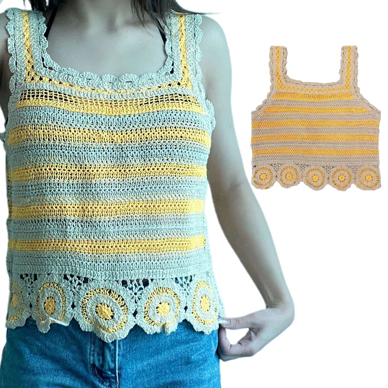 Áo Dệt Kim Không Tay Thời Trang Mùa Hè Cho Nữ Cr