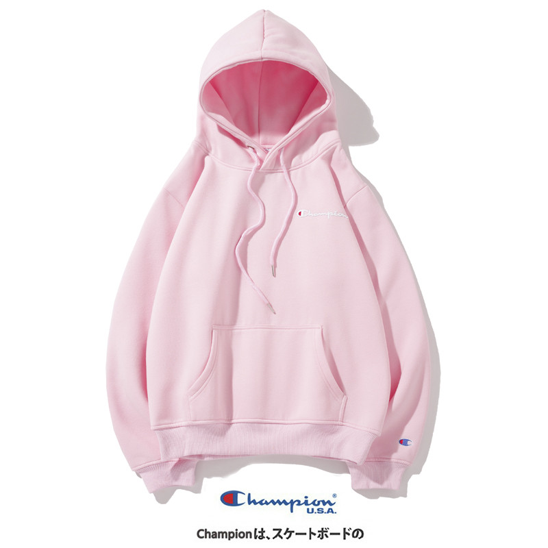 CHAMPION Men and Women Cotton Plus Velvet Hooded Sweatshirt