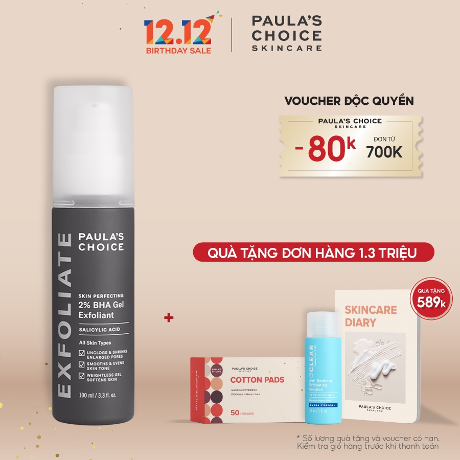 Gel loại bỏ tế bào chết Paula's Choice Skin Perfecting 2% BHA Gel Exfoliant 100ml 2040