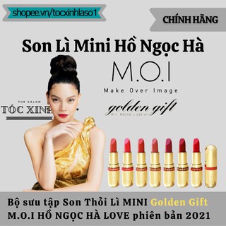 Son Thỏi Lì MOI Mini Golden Gift Hồ Ngọc Hà phiên bản năm mới 2021, son lỳ vàng ánh kim thời thượng M.o.i Cosmetic