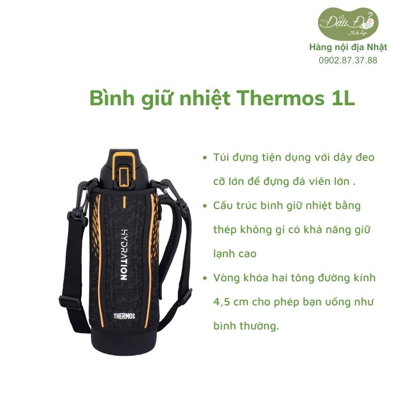 [nhiều màu] bình nước giữ lạnh thể thao Thermos 1L - hàng nội địa Nhật
