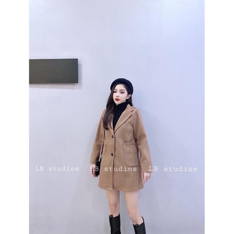 Áo khoác dạ cổ vét 2 túi ốp. | BigBuy360 - bigbuy360.vn