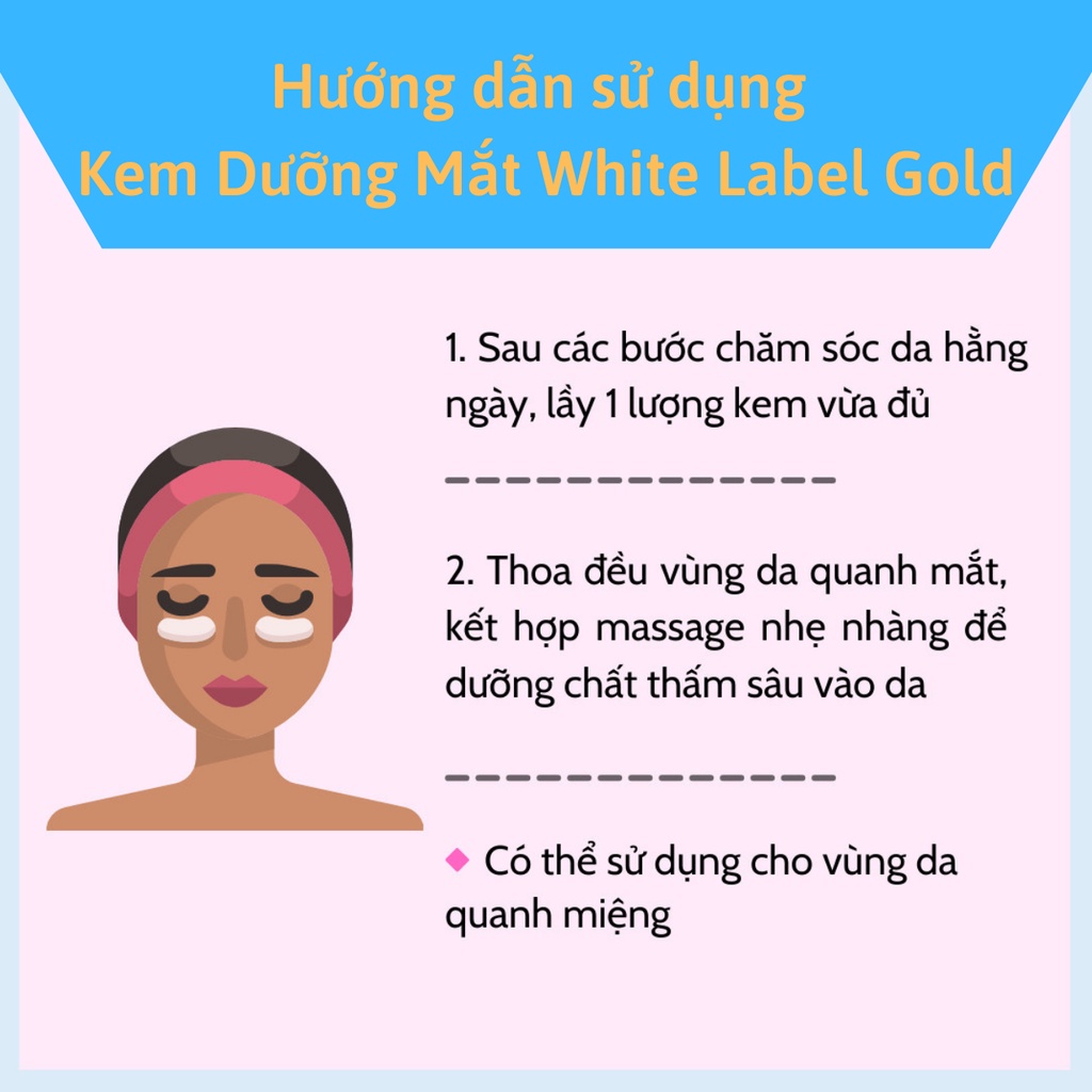 Kem Dưỡng Da Mắt Nhật Bản MICCOSMO White Label Gold 30g, Nhau Thai Cao Gấp 3 Lần, Xóa Tan Quầng Thâm Mắt, Trẻ Hóa Da