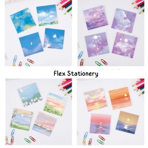 80 TỜ GIẤY GHI CHÚ, GIẤY NOTE HỌA TIẾT THIÊN NHIÊN XINH XẮN, NHIỀU HỌA TIẾT