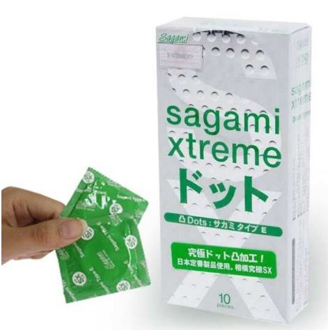 Bao cao su Sagami Xtreme White hộp 10 chiếc gân gai siêu mỏng