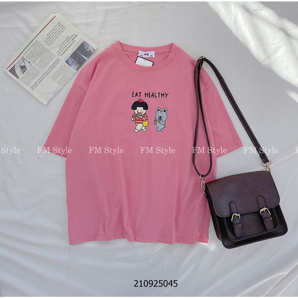 Áo thun tay lỡ FM Style form rộng oversize nam nữ unisex chất cotton xuất xịn in hình chipi dễ thương