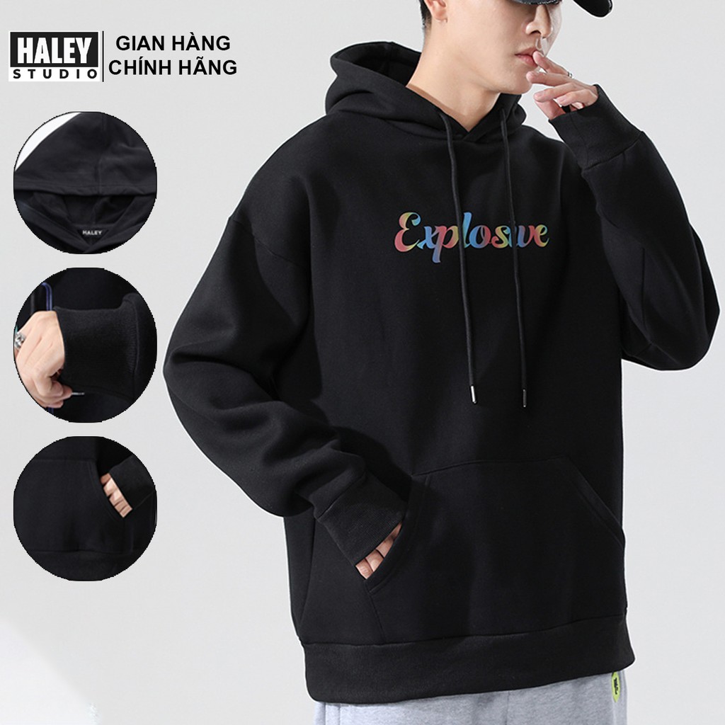 Áo Hoodie Explosive 7 màu mã HD104 HALEY Unisex phong cách Hàn Quốc cá tính, Chất Nỉ Dày Dặn Ấm Áp