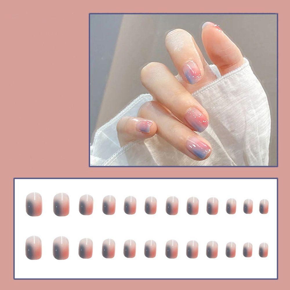 Bộ Móng Tay Giả Ngắn Hình Gấu Hoạt Hình Dễ Thương