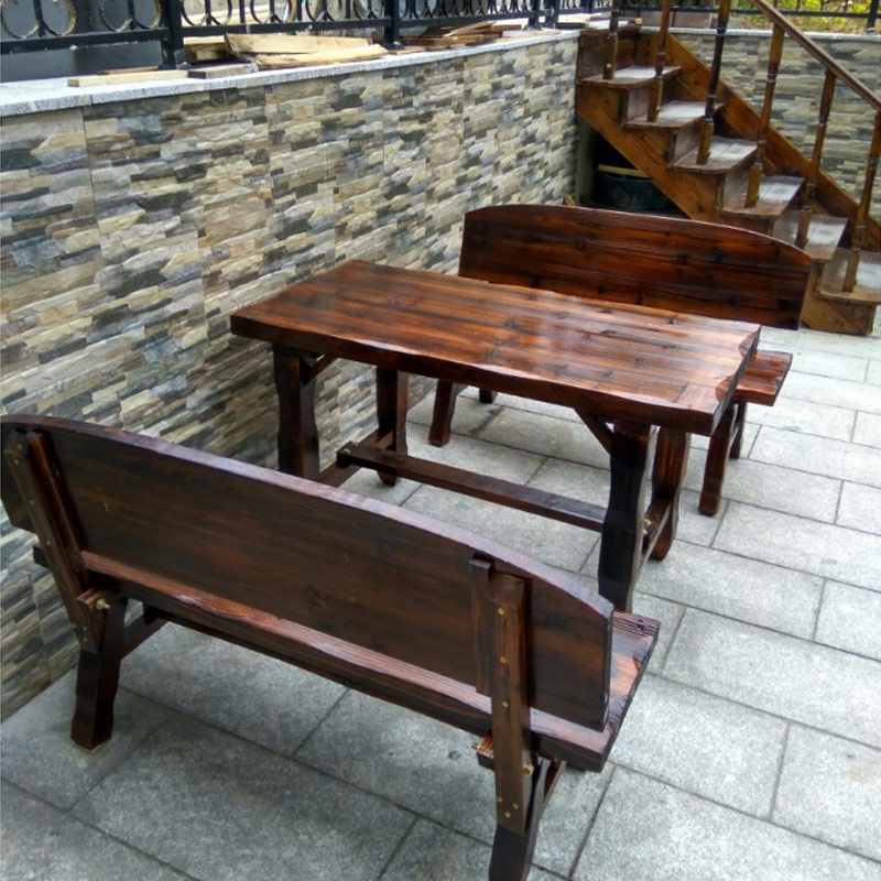 Bàn ghế ngoài trời bằng carbon chống ăn mòn gỗ sân vườn sun và đẩu đồ nội thất nguyên khối kết hợp thượng tiệc nướ
