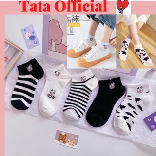 Tất bò sữa tất cổ ngắn vớ cổ ngắn hàn quốc unisex cực chất CN07- Tata Official