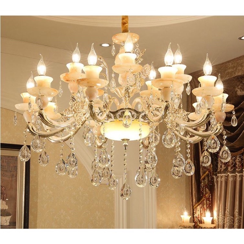 Đèn Chùm 15 Tay Mã 2 Tặng Kèm bóng Led
